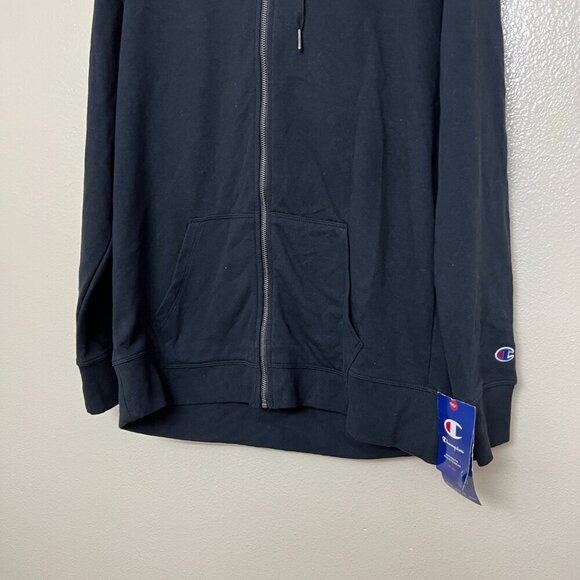 Champion Womens Plus Campus French Terry Zip Hoodie 1X Embroidered Logo Black - Picture 4 of 12